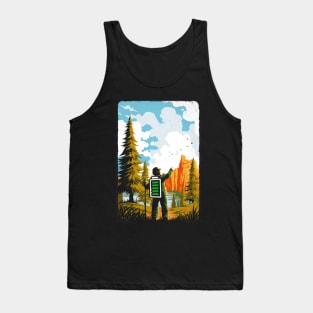 Hiking Recharging In Nature Outdoor Battery Tank Top